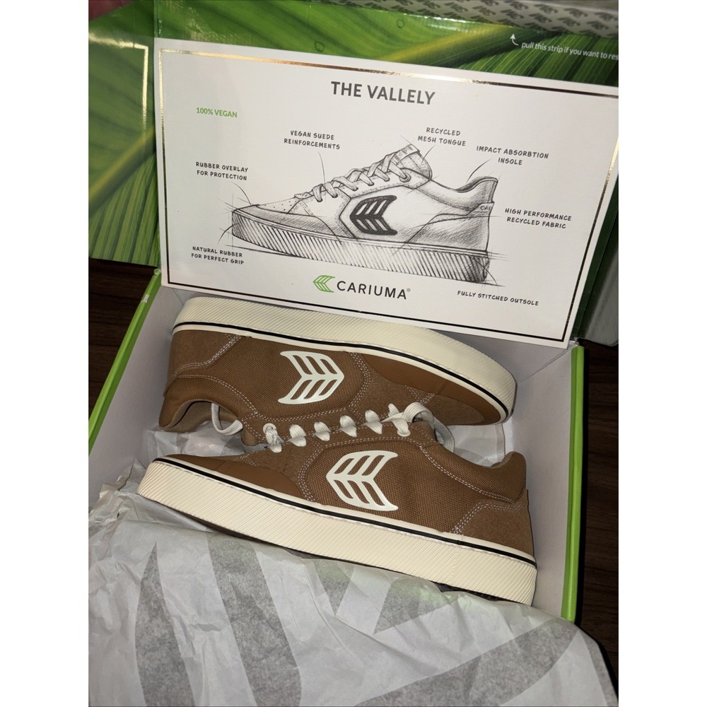NIB Cariuma Vallely Men's 9 Women's 10.5 Camel Logo Sneaker Vegan Skate Lace Up - Picture 11 of 12
